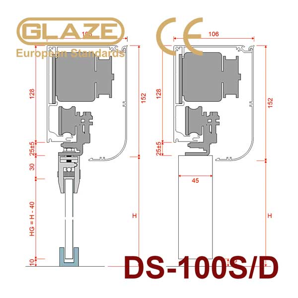 Cửa trượt tự động Glaze DS100 - Ảnh 4