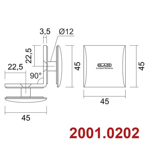 Kẹp kính kính 90° 2001 - Ảnh 2