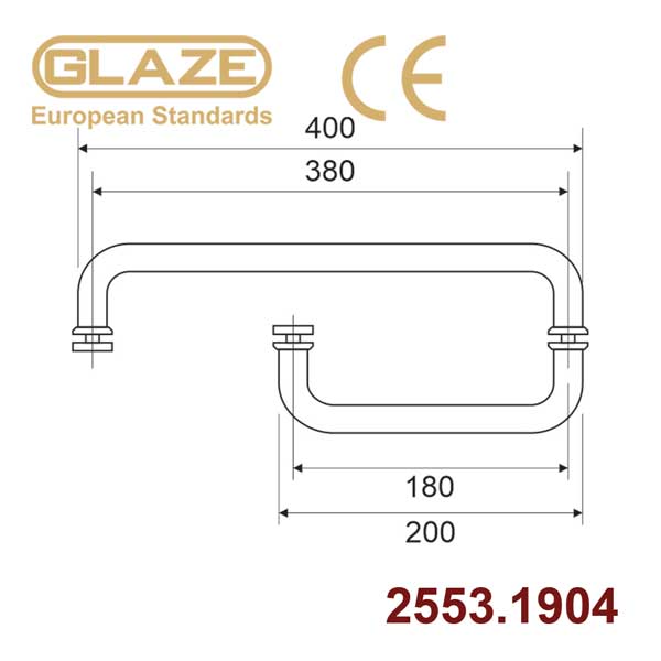 Tay nắm phòng tắm phi 19x200x400 - Ảnh 3
